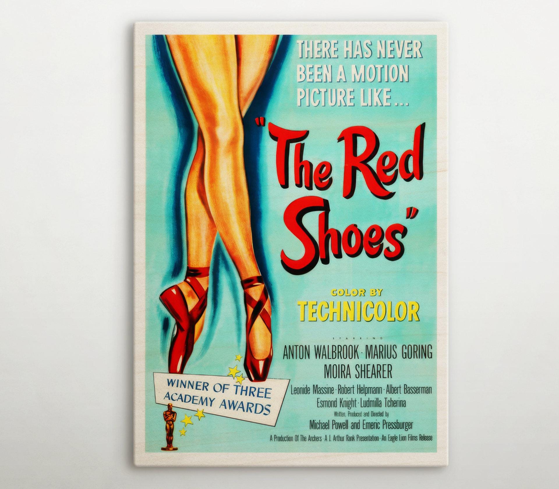 The Red Shoes American Wooden Poster, High-quality Movie Print of