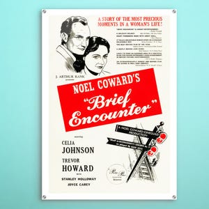 Brief Encounter American Acrylplakat, Magische Wandkunst dieses Kinoplakats, Perfektes Geschenk für Hollywood-Fans und Golden Age-Enthusiasten.
