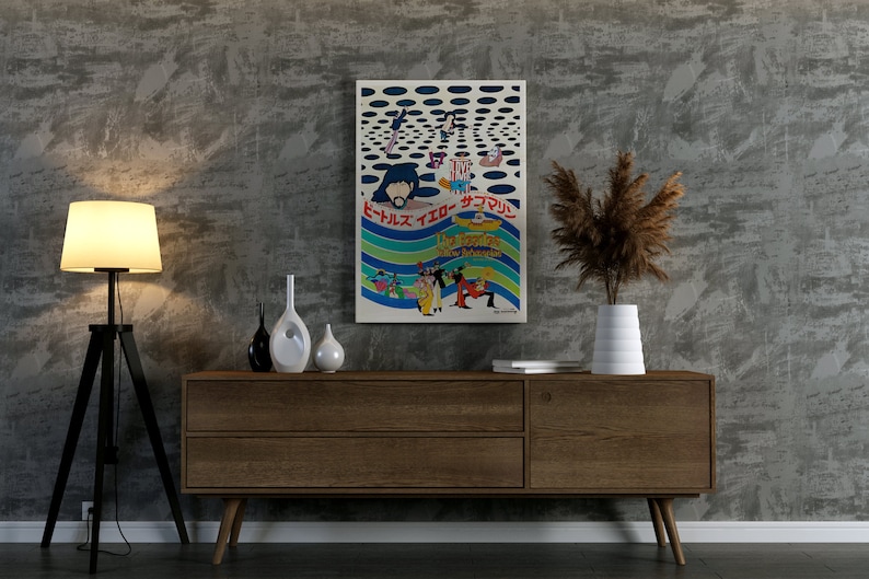 a painting on a wall above a dresser