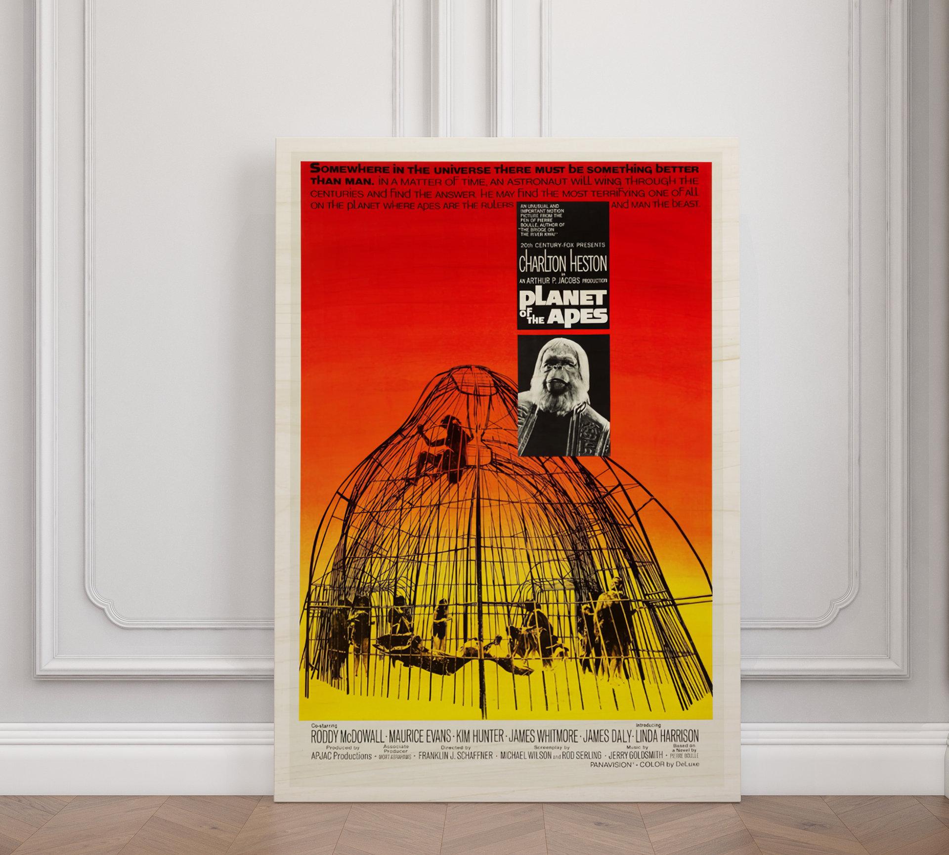 Planet of Apes American Wooden Poster, Classic Movie Wall Art of