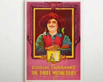 The Three Musketeers American Wooden poster, High-quality print of this cinema poster, Super gift for vintage film and Hollywood aficionado.