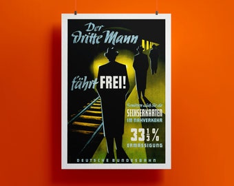 The Third Man versión alemana Art Poster, Der Dritte Mann Poster impreso en papel artístico de alta calidad, amazing The Third Man movie gift