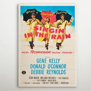 Singin&#39; In The Rain American Wooden poster, Classic wall art of this magic cinema poster, Outstanding gift for retro wooden poster addicts.