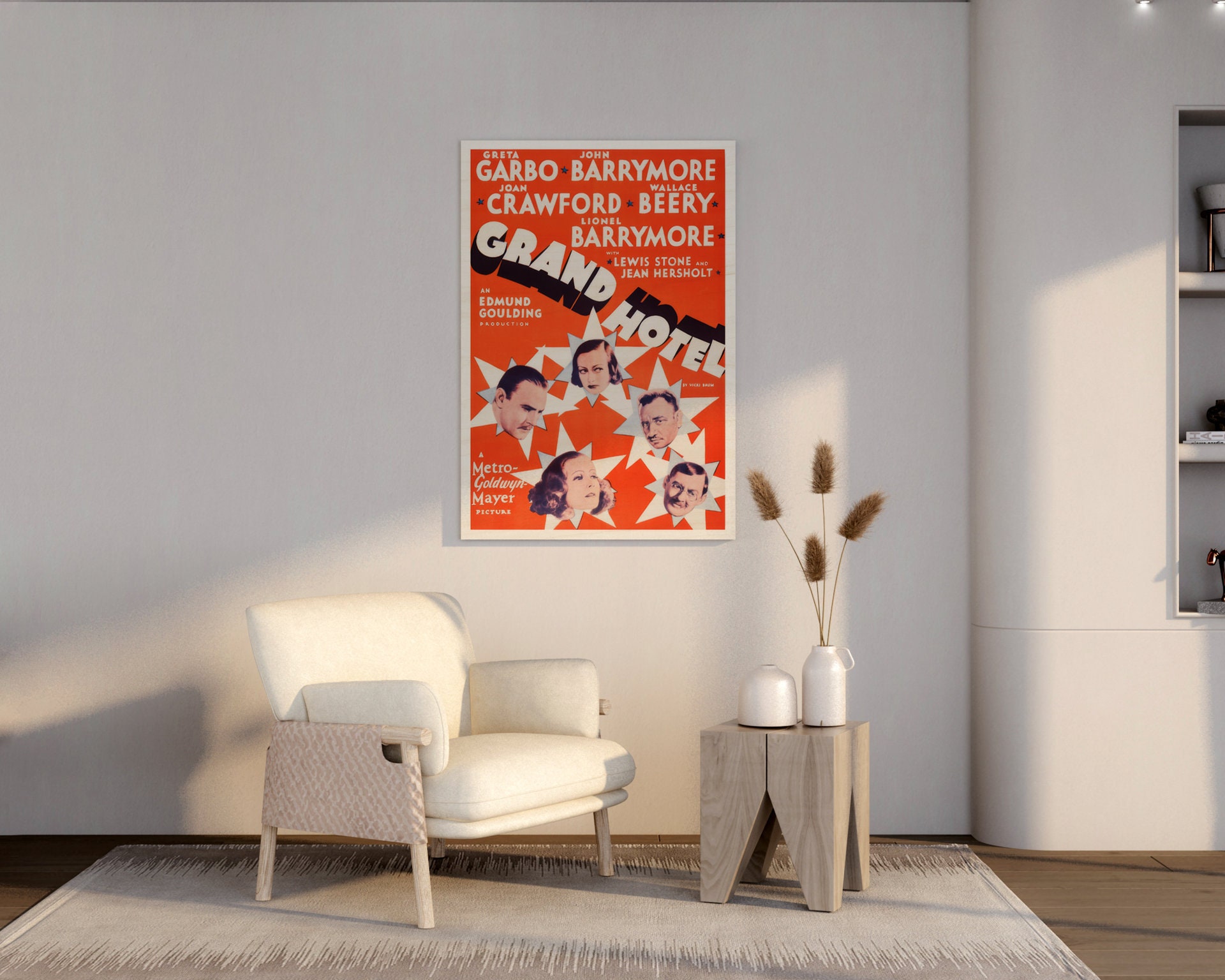 Grand Hotel American Wooden Poster, Rustic Movie Wall Art of This ...
