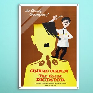 The Great Dictator American Acrylic poster, Classic wall art of this magic cinema poster, Outstanding gift for retro acrylic poster addicts.
