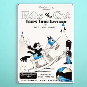 Stampa acrilica americana Felix The Cat, pezzo decorativo di ispirazione vintage di questo poster cinematografico, decorazione da parete glamour ideale per gli amanti del cinema retrò.