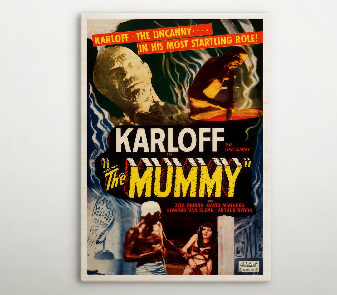 The Mummy American Wooden Poster, Rustic Movie Wall Art of This Cinema ...