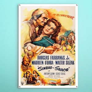 Sindbad The Sailor American Acrylplakat, Premium Fankunst dieses Kinoplakats, Wunderbares Geschenk für Vintage-Dekorbewunderer und Kinoliebhaber