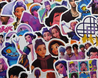 5 pcs Mystery Kpop Sticker Pack Anime Inspired Stickers Colorful Aesthetic for Laptop Water Bottle Scrapbook Journal Decor