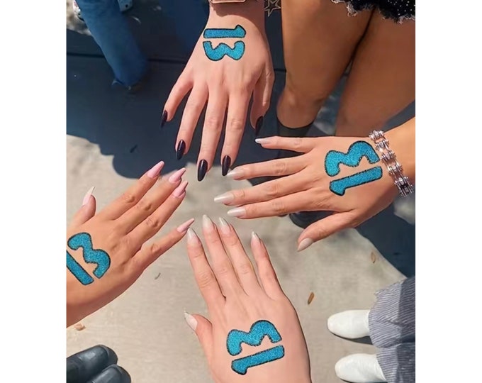 Featured listing image: 13 Glitter Tattoo Blue Sparkly Temporary Tattoos For Concerts Festivals And Party Accessories