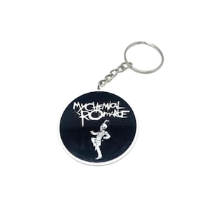 My Chemical Romance Planar Resin Keychain Black Parade Skeleton Marching Band Logo Emo Punk Rock Music Gift For Fans