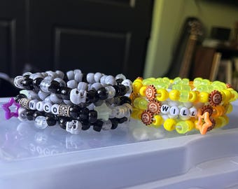 Pulseras Kandi giratorias a juego de Nico + Will Solangelo / Percy Jackson / Nico Di Angelo / Will Solace / cosplay / rave / el ladrón del rayo /