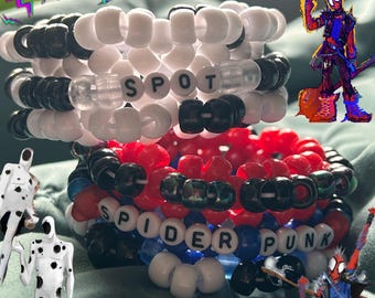 ¡¡PRÓXIMAMENTE MÁS!! / Pulseras kandi giratorias a juego de Spider-Man Across the Spiderverse / cosplay / pulseras de la amistad / rave / animación /