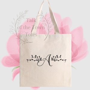 Monograma de bolso de mano. Bolsa de lona práctica, resistente y elegante. Bolsa de compras versátil, espaciosa y duradera. Bolso tote reutilizable ecológico personalizado