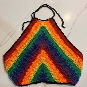 Rainbow Crochet Top - Small
