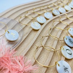 26pcs Shell(L) x Gold A-Z Alphabet Wine Charms (set of 26 letters)