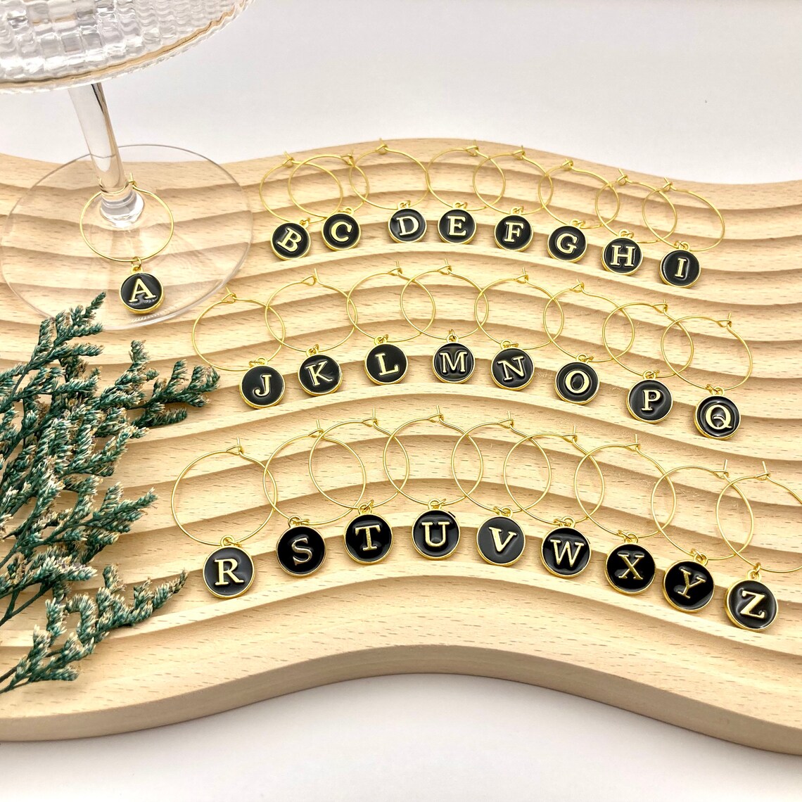 26 Pcs Alphabet Wine Charms 26 Letters MRA1G2526 Etsy