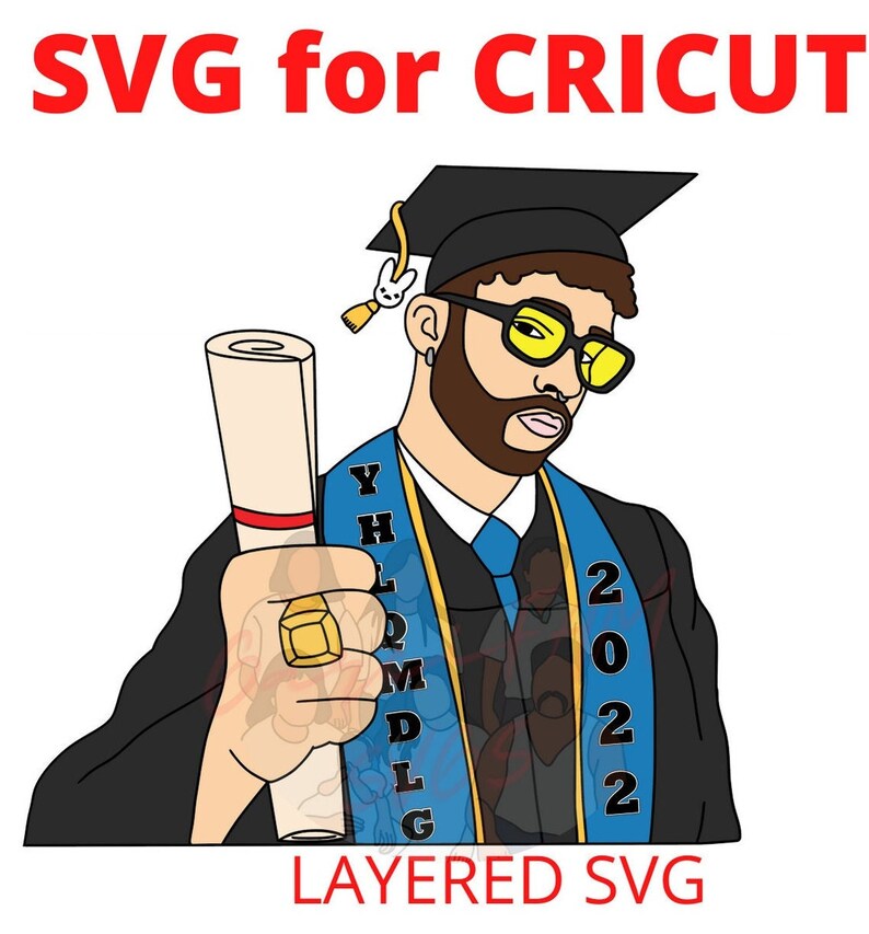Bad Bunny Graduation SVG for Cricut Etsy Canada