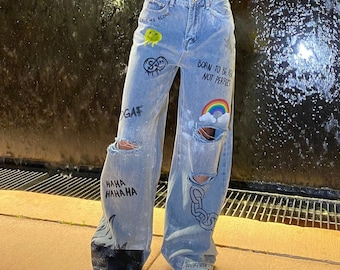Painted jean deals