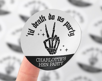Til Death Do Us Party - Gothic Hen Party Stickers | Alternative Hen Do | Matte & Glossy Sticker