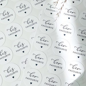 2 pcs -  His & Her favourite sticker sheets. His favourite sweets. Her fav sweets. Wedding favour stickers, Minimalistic Stickers.