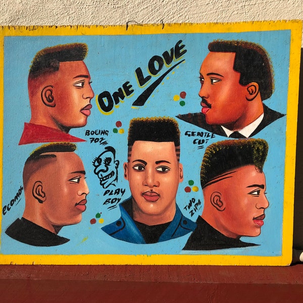 West African Barber Shop Sign - Etsy