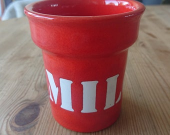 Waechtersbach made in West Germany. Red ceramic milk cup. Vintage