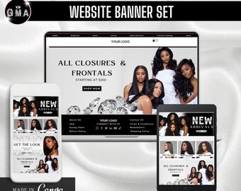 DIY Boutique Banner Set, DIY Shopify Web Banners, DIY Wix Website Banners, Website Banner Set