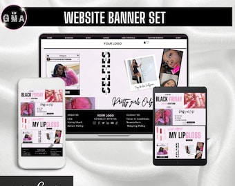 DIY Boutique Banner Set, DIY Shopify Web Banners, DIY Wix Website Banners, Website Banner Set