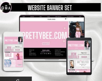 DIY Boutique Banner Set, DIY Shopify Web Banners, DIY Wix Website Banners, Website Banner Set