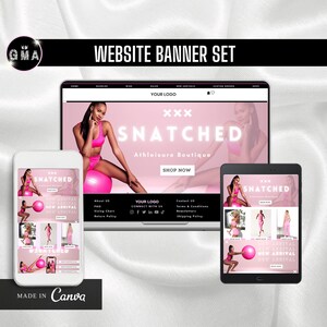 DIY Boutique Banner Set, DIY Shopify Web Banner, DIY Wix Website Banner, Website Banner Set