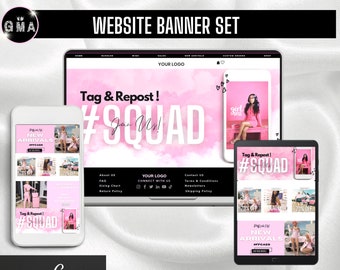 DIY Boutique Banner Set, DIY Shopify Web Banners, DIY Wix Website Banners, Website Banner Set