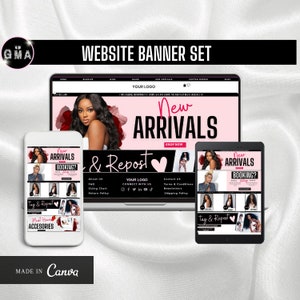 DIY Boutique Banner Set, DIY Shopify Web Banner, DIY Wix Website Banner, Website Banner Set