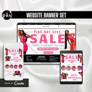DIY Boutique Banner Set, DIY Shopify Web Banner, DIY Wix Website Banner, Website Banner Set