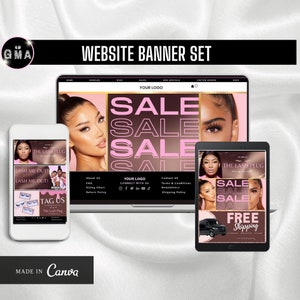 DIY Boutique Banner Set, DIY Shopify Web Banner, DIY Wix Website Banner, Website Banner Set