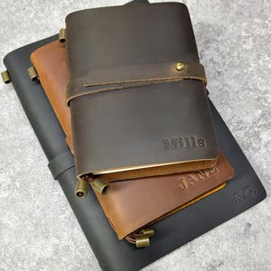 Journal en cuir fait main personnalisé, carnet de notes en cuir A5, couverture de journal en cuir rustique, journal en cuir rechargeable, cadeau de voyage en cuir