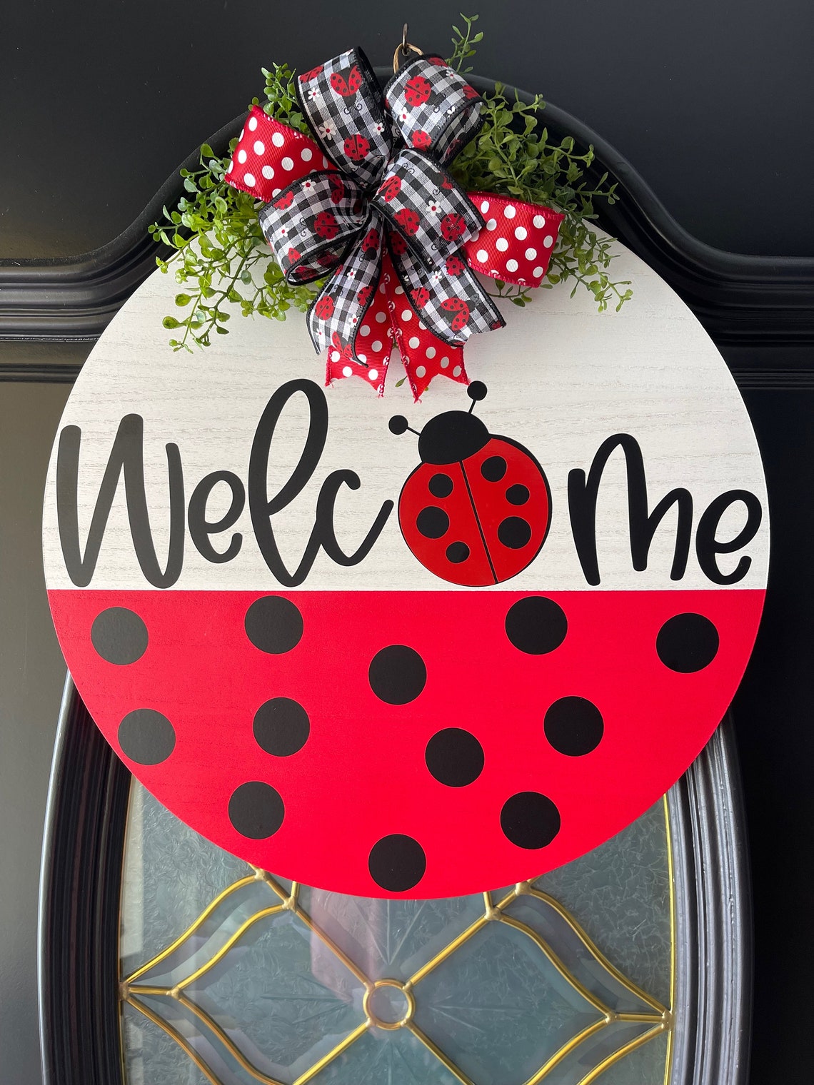 Ladybug Door Hanger Will Look Perfect on Your Front Door This 18 Wood ...