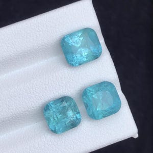 Lote de turmalinas facetadas de color azul cielo natural de 7,6 quilates // src; Afganistán.