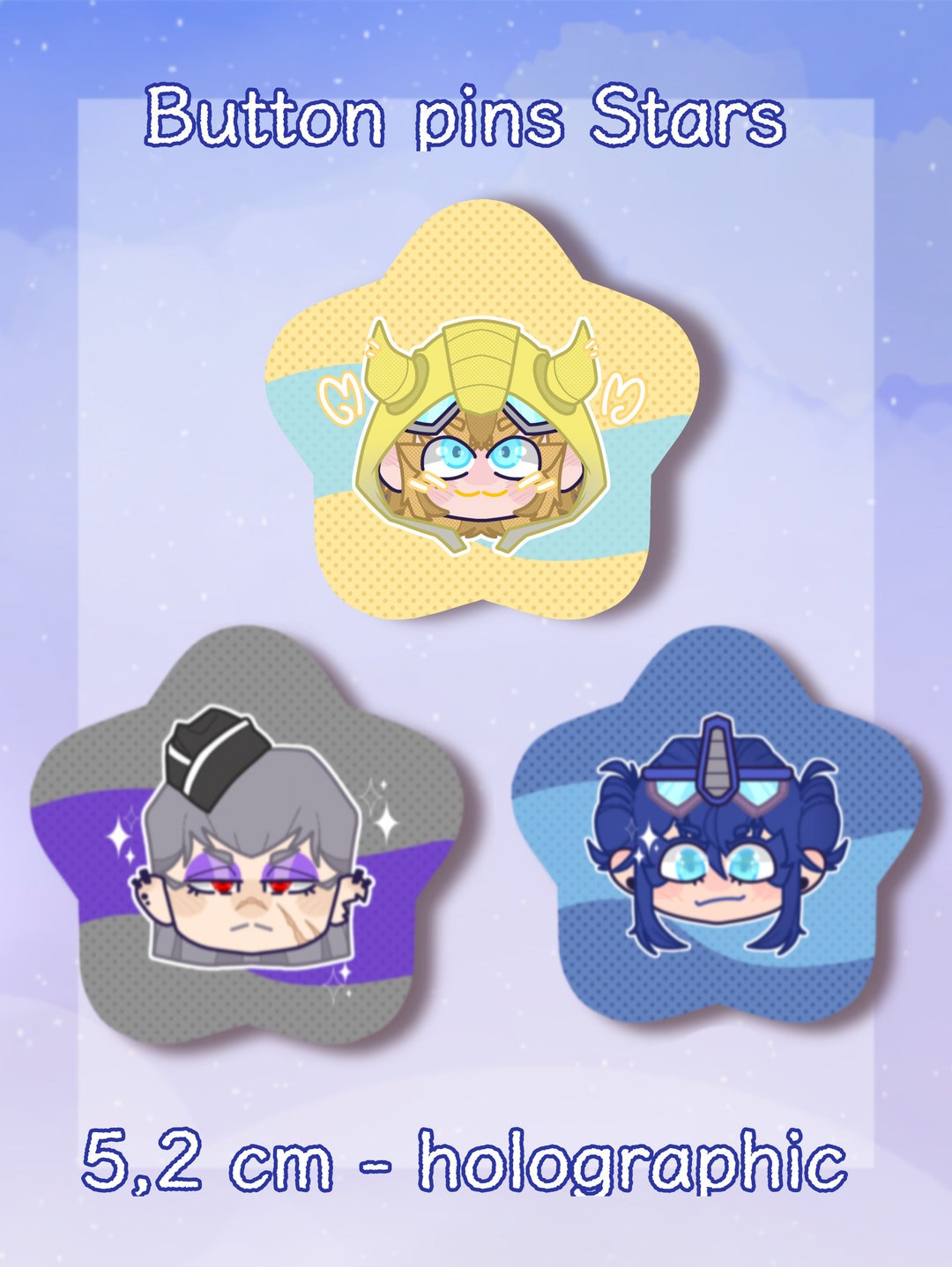 Stars Button Pins - Etsy
