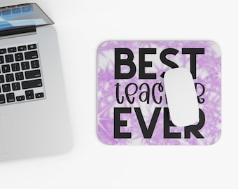 Best Teacher Ever Pink Glitter Mouse Pad, Teacher Gift, Teacher Appreciation (Teacher Gift Ideas) Mouse Pad (Rectangle)