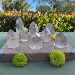 Quartz Crystal Points- Clear Crystal Towers- Stand Alone Crystal Towers- Polished Quartz Crystal Points- Crystal Obelisk- Quartz Generator
