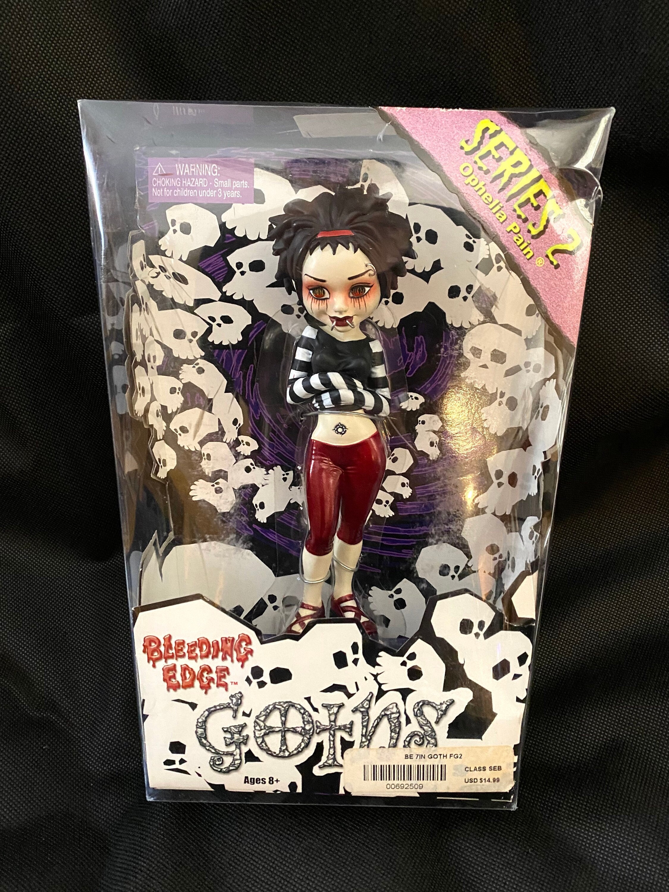 Vintage BLEEDING EDGE Goths Figure, Series 2, Ophelia Pain Goth