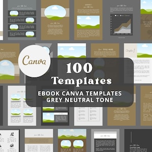 EBOOK TEMPLATE CANVA, Neutral Tone, Ebook pdf, digital Ebook Template, Lead Magnet, Business, Life Coach, Grey, Brown minimal