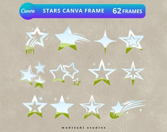 Fill Your Own STARS Design, Sparkle designs, editable canva frame templates, twinkle sparkling, make your own, drag and drop, star shape