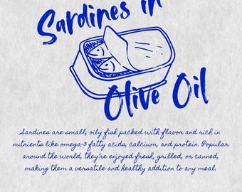 Sardines PNG, Sardines Shirt Design, Sardines sublimation, Retro png, Vintage Look, Sublimation Design Download, Cute Sardines Lover T-Shirt