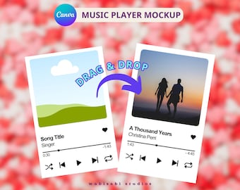 Music Player Template Mockup, Easy Drag and Drop, Customizable Create Your Own, Personalized Photo Song, Canva Frame, Wedding Anniversary
