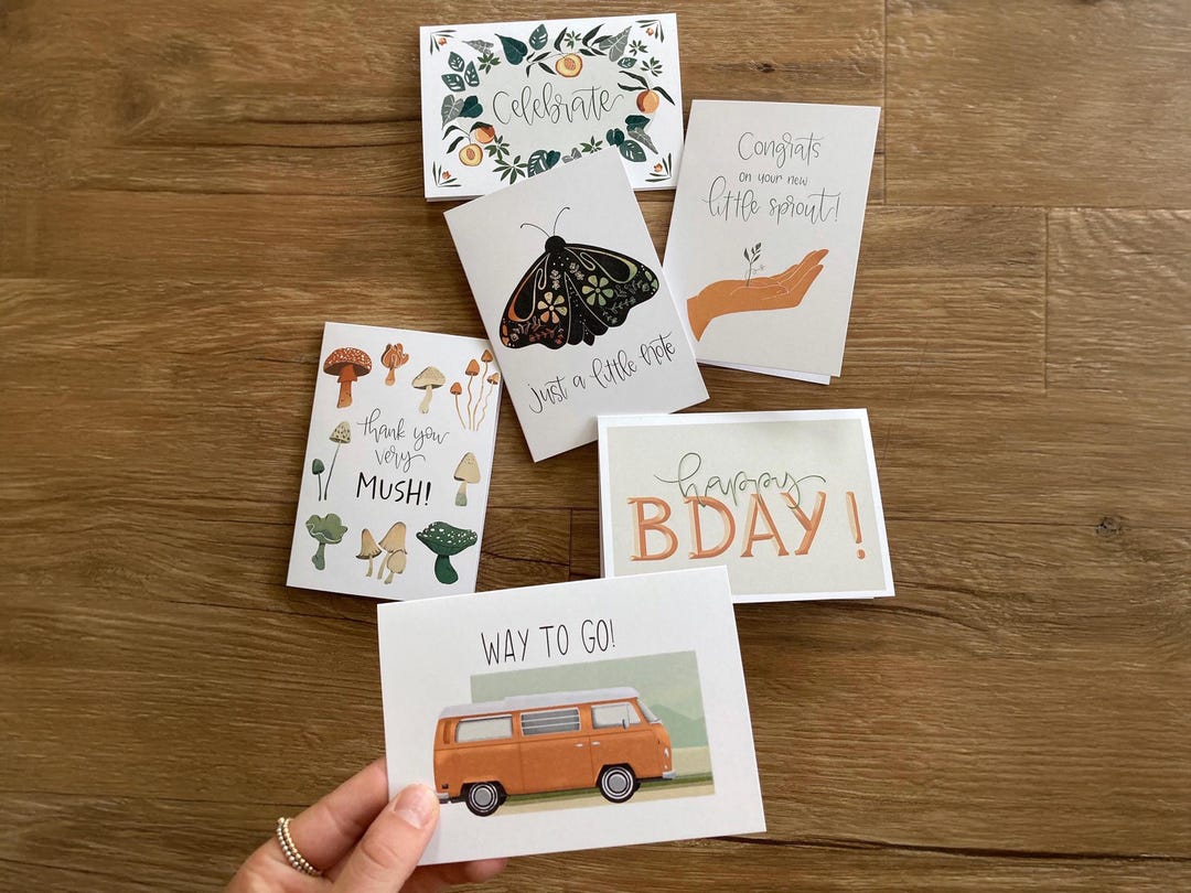 Earthy Greeting Cards | Set of 6 Cards With Envelopes - Etsy