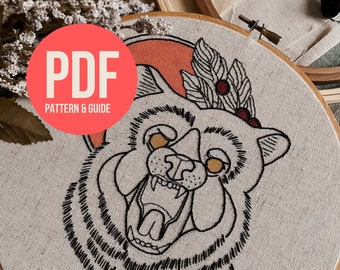 Autumn Bear PDF Digital Pattern + Embroidery Guide | DIY Embroidery | PDF Digital Download