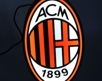 AC Milan LED Light Box | USB-C Rossoneri Fan Decor