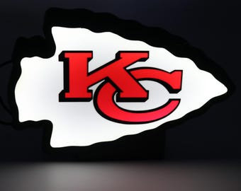 Kansas City Chiefs LED Light Box | USB Powered Desk Lamp | Football Fan Decor | Custom Sports Night Light | Gift for Chiefs Fans